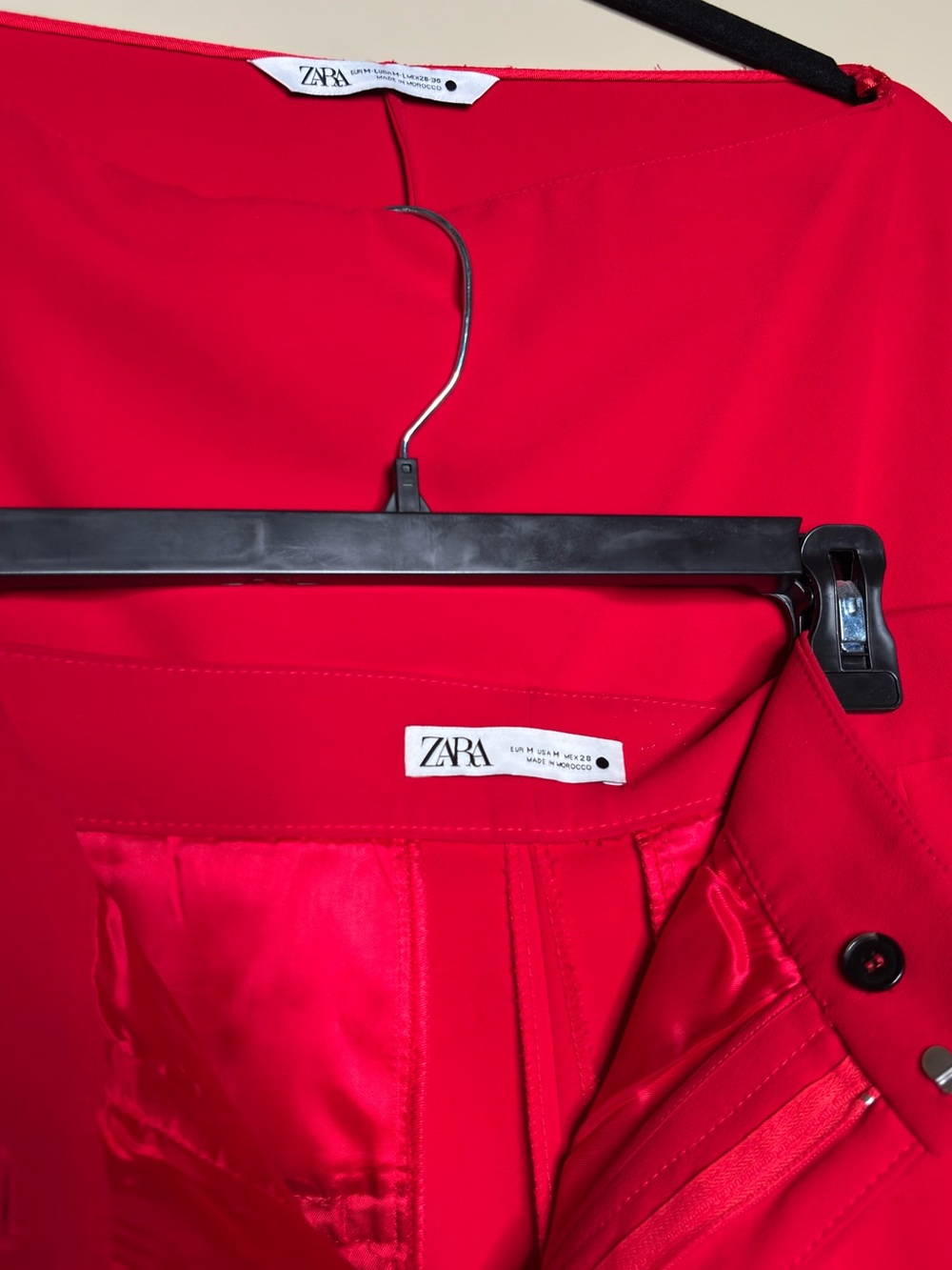 Zara Vibrant Red Asymmetrical Draped Set - Picture 4 of 6
